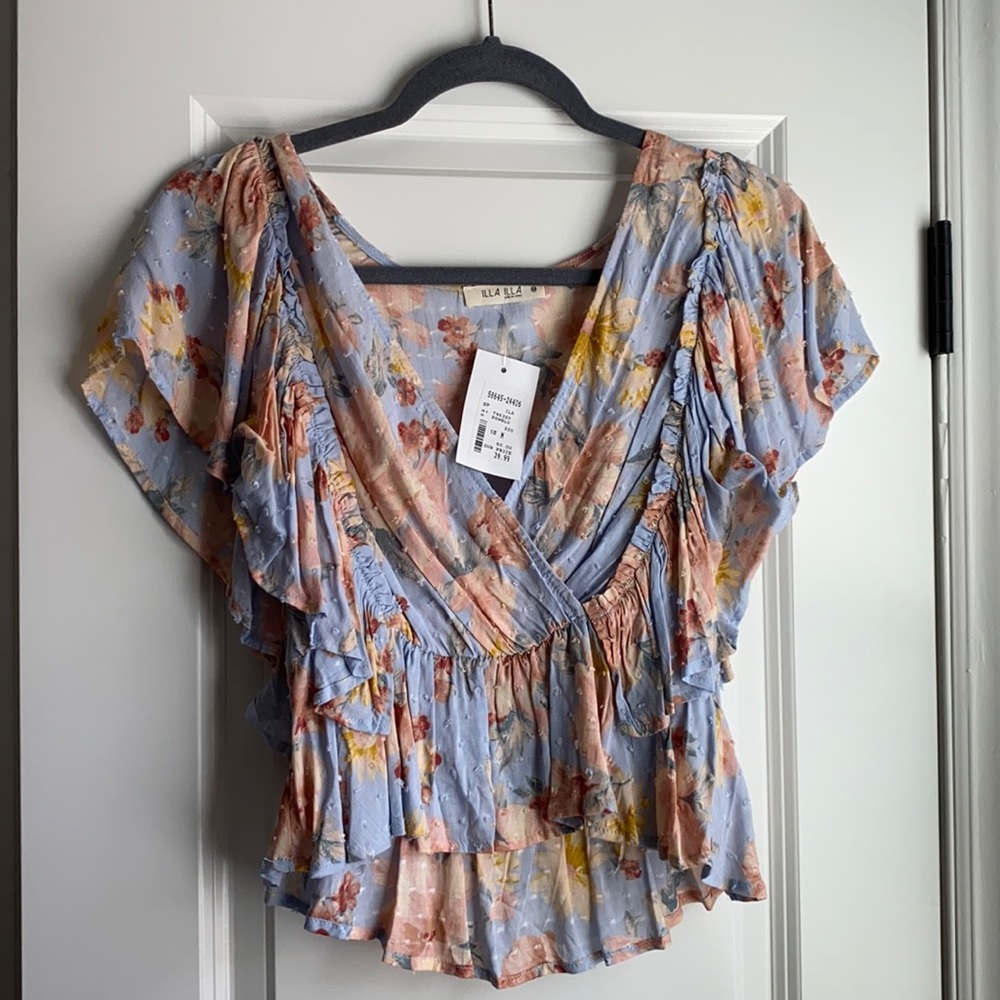 Cropped blouse top